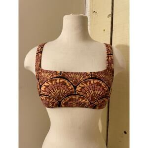 Swim Bikini Top‎ Womens Size Small Shell Fan Print
